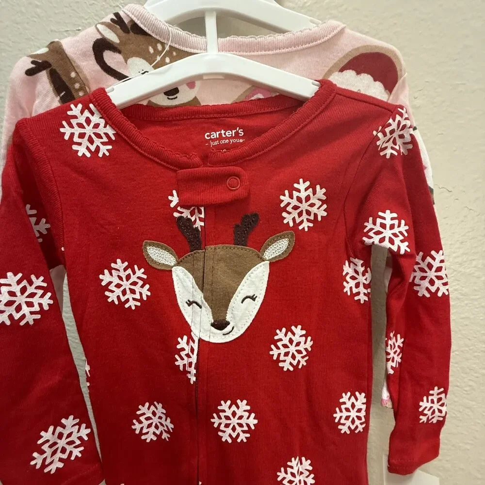 Carter's Just One You Toddler Girls' Christmas 2 Piece Pajama Size 12 M NWT